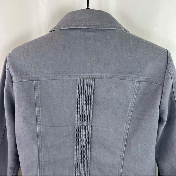 Tribal Jeans Womens Jean Jacket Denim Woven Shoulder Collar Pockets size - Picture 8 of 12